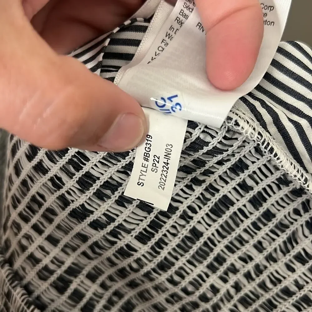 NWT J. Crew Puff-sleeve organic cotton cropped top in stripe Size Small